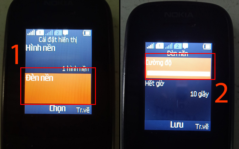 Chọn Đ&egrave;n nền v&agrave; chỉnh độ s&aacute;ng